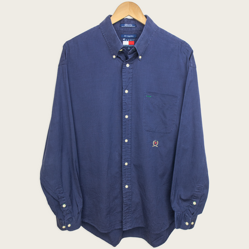 90s Tommy Hilfiger Embroidered Button-Up Shirt - L/XL