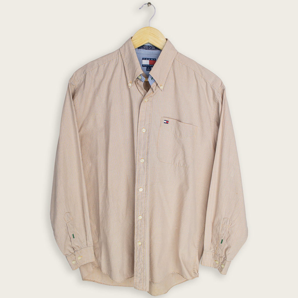 VINTAGE LONG-SLEEVE TOMMY HILFIGER BUTTON-UP SHIRT - S