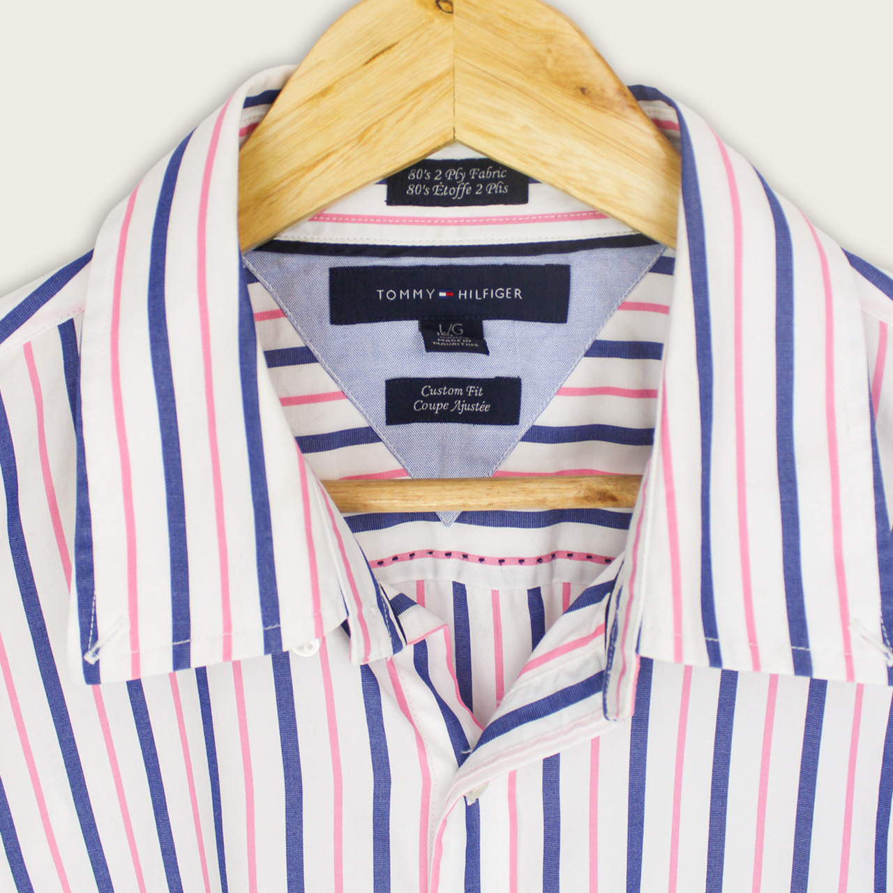 VINTAGE LONG-SLEEVE TOMMY HILFIGER BUTTON-UP SHIRT - L