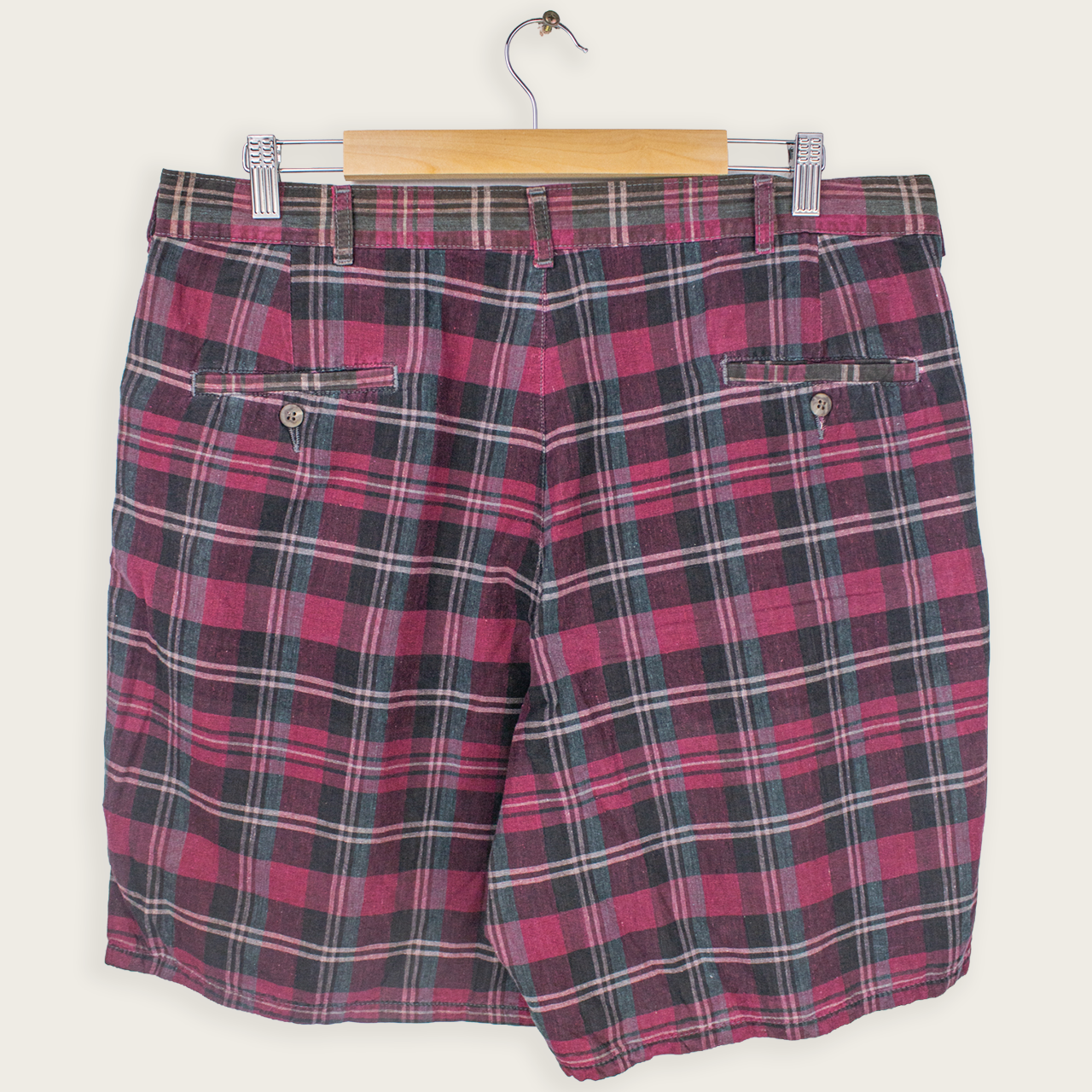 90's RALPH LAUREN CHECKERED SHORTS - 38"