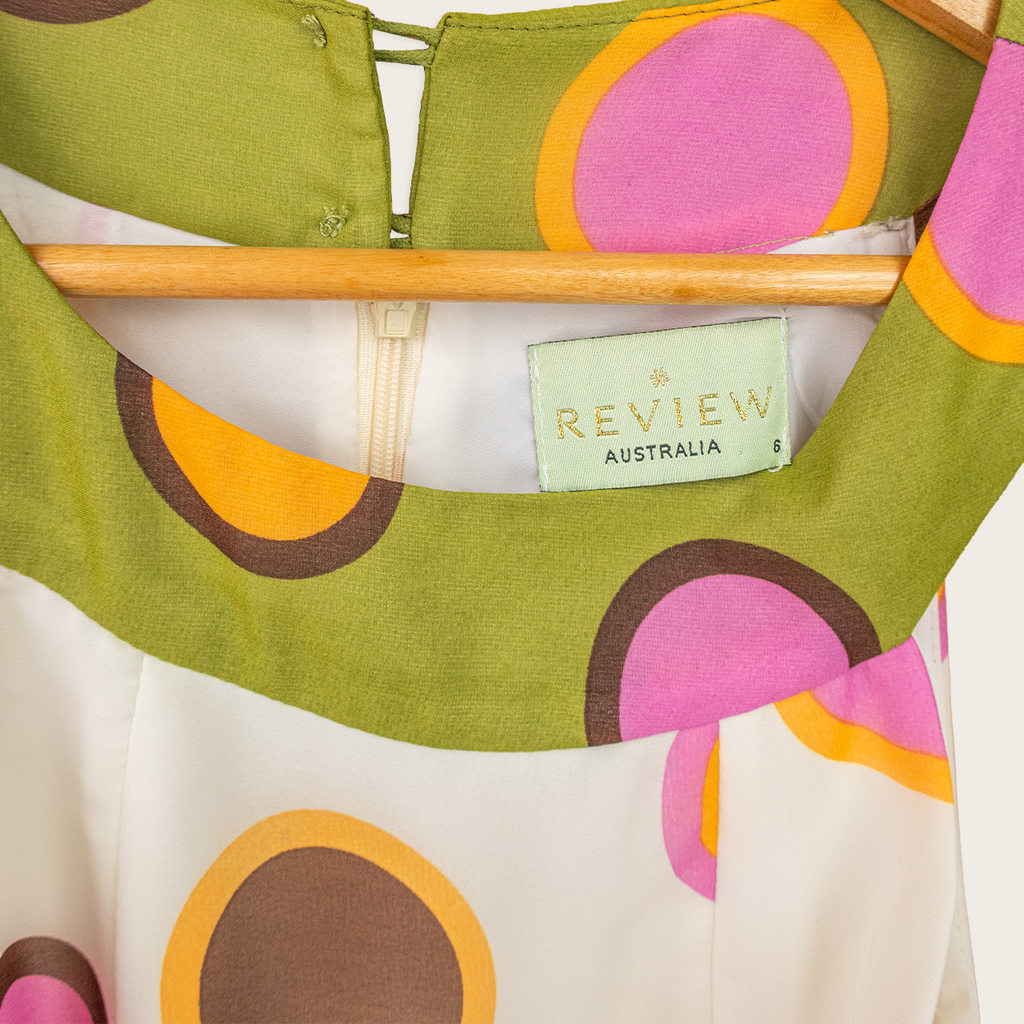 Vintage Review Australia Dress - Retro Polka Print - Size 6