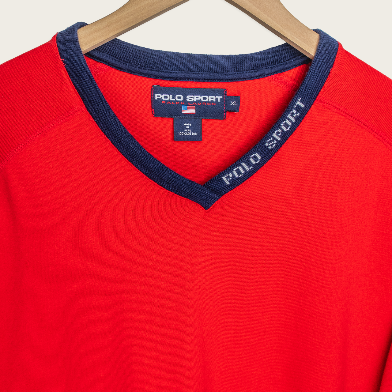 90s Polo Sport V-Neck T-Shirt - XL