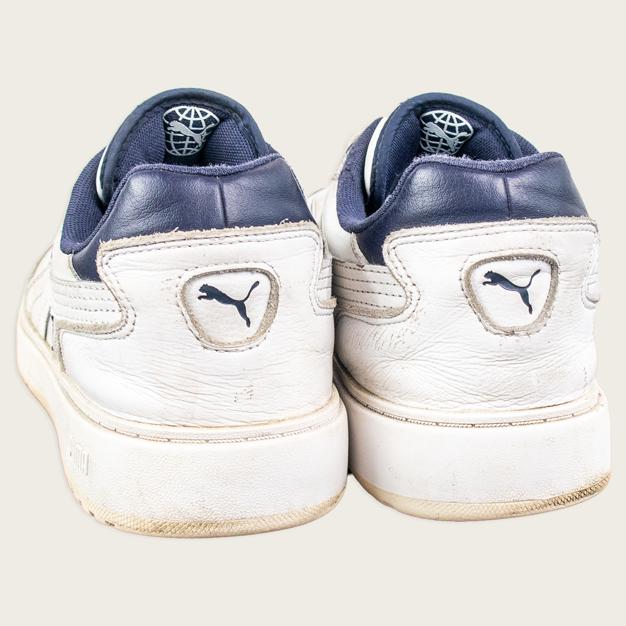 Men's White/Navy PUMA Doublecourt Sneakers - US 11