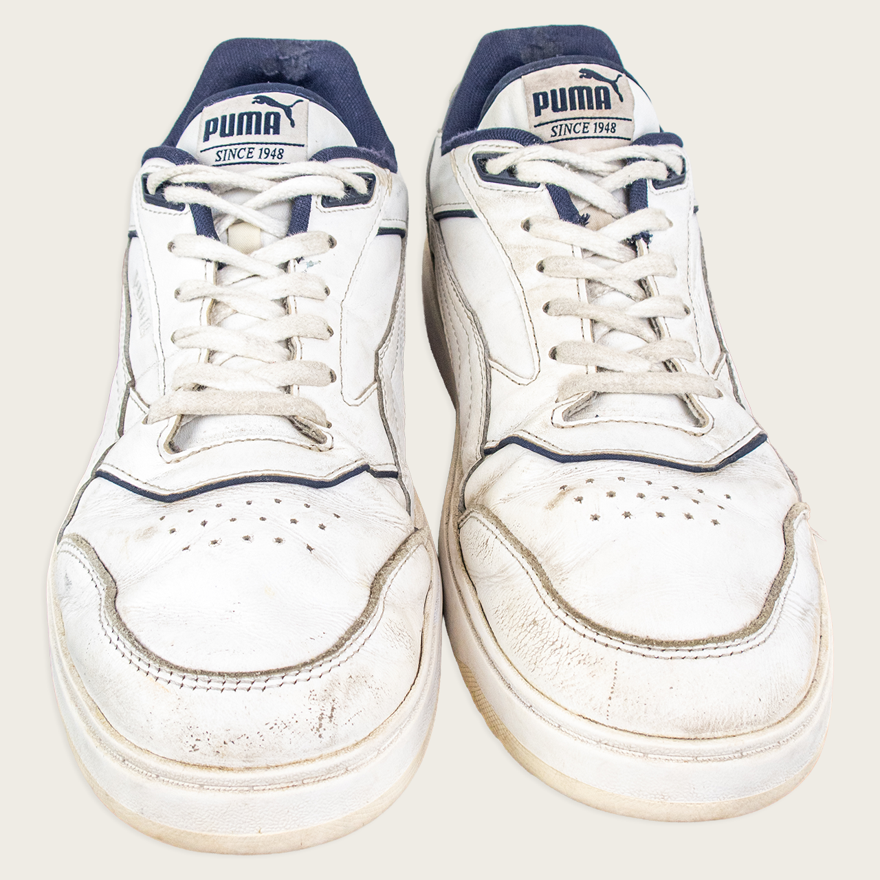Men's White/Navy PUMA Doublecourt Sneakers - US 11