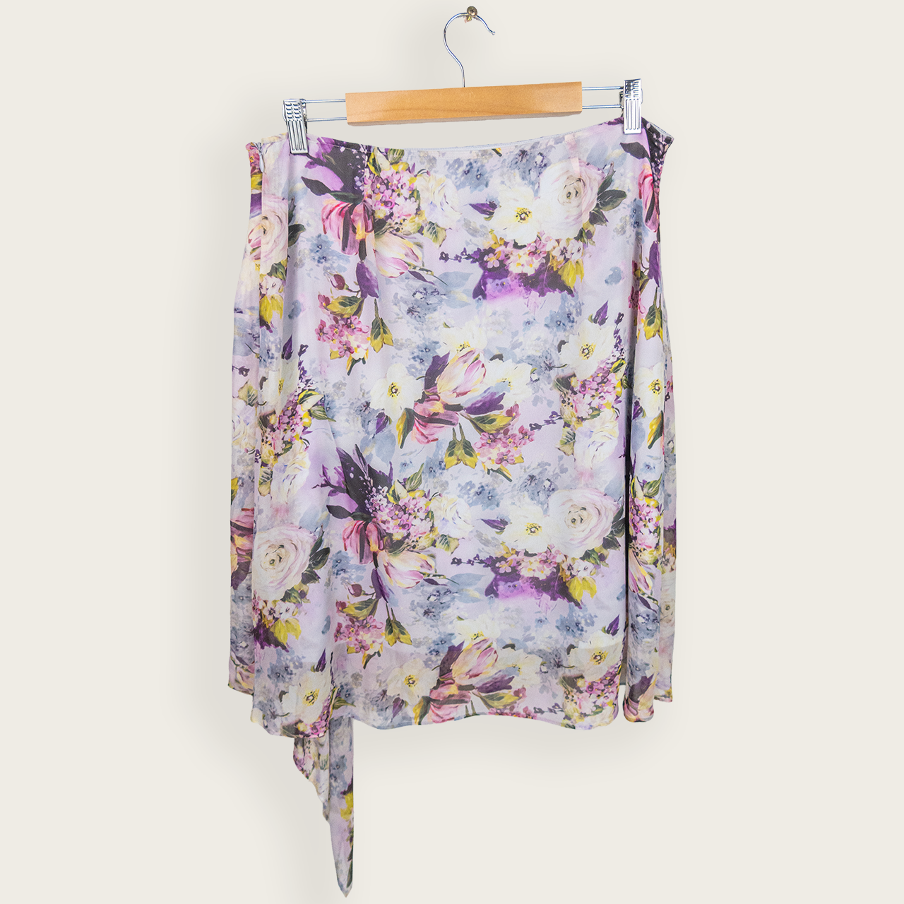 Vintage Alannah Hill Floral Midi Skirt - Pastel Purple - Size 14