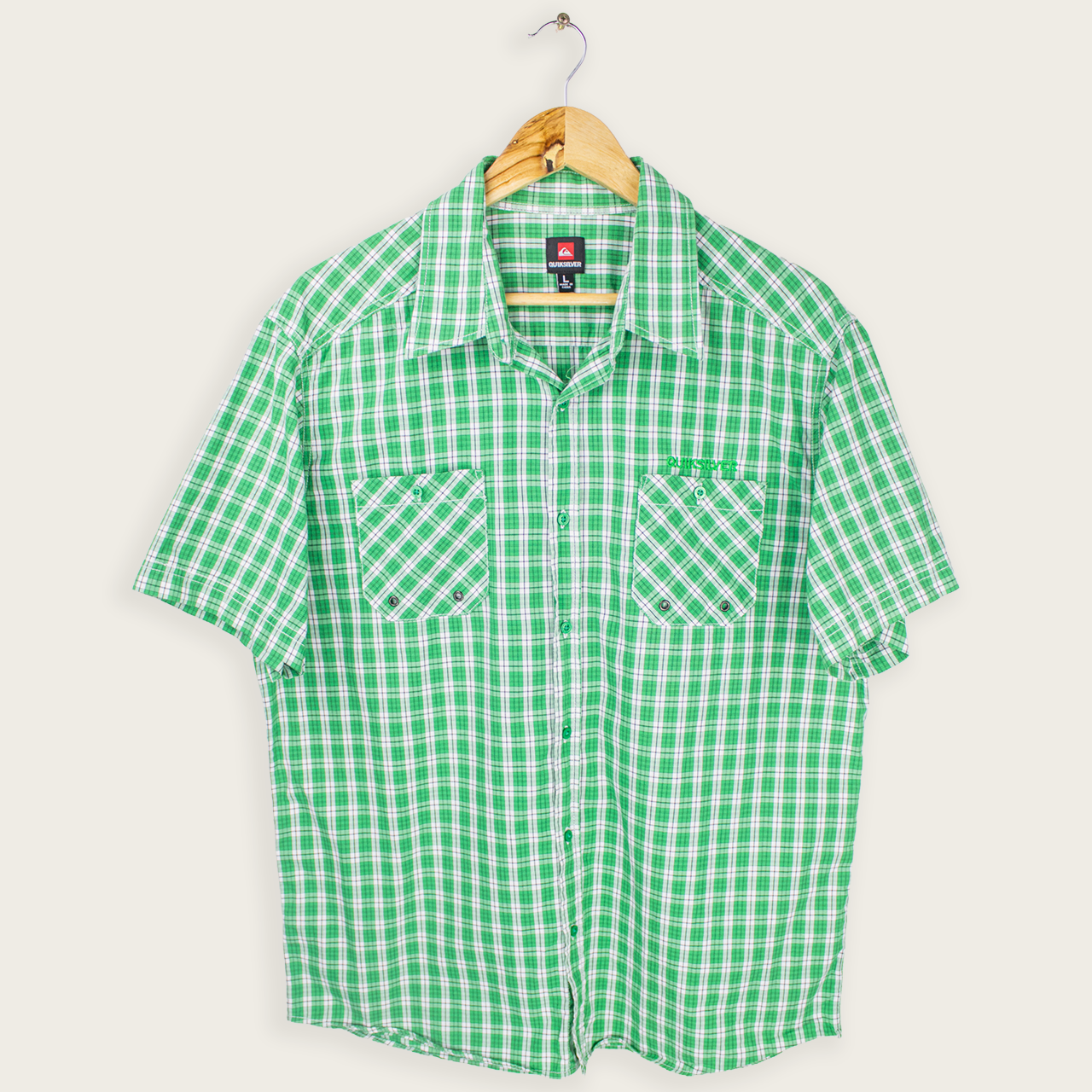 QUIKSILVER BUTTON-UP SHIRT - L