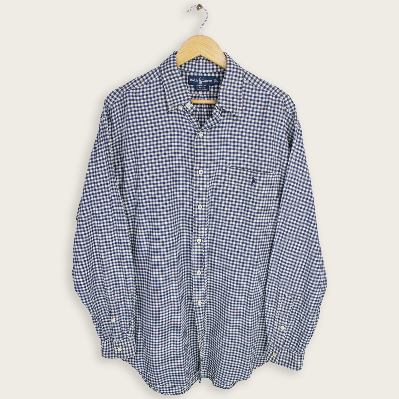 VINTAGE LONG-SLEEVE RALPH LAUREN BUTTON-UP SHIRT - L