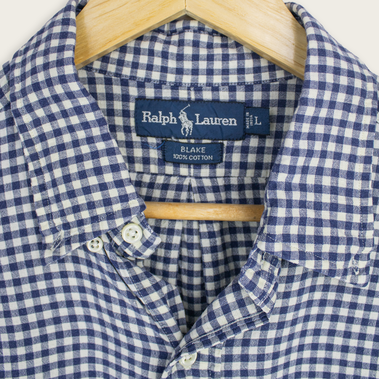 VINTAGE LONG-SLEEVE RALPH LAUREN BUTTON-UP SHIRT - L