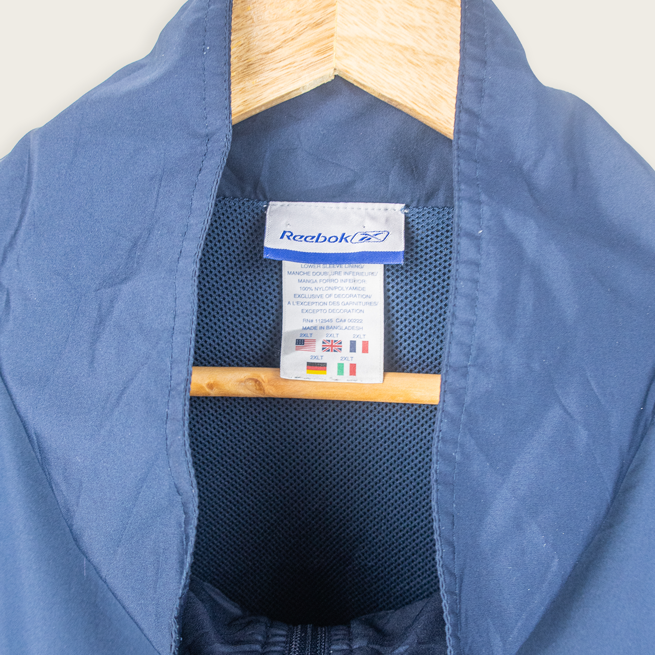 00's REEBOK LIGHTWEIGHT WINDBREAKER JACKET - XXL