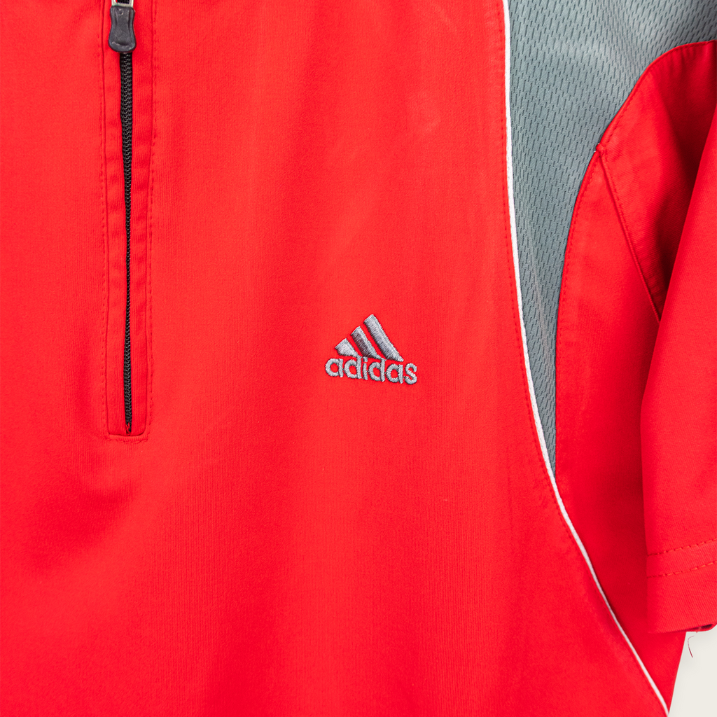 00's Adidas 1/4-Zip T-Shirt - M