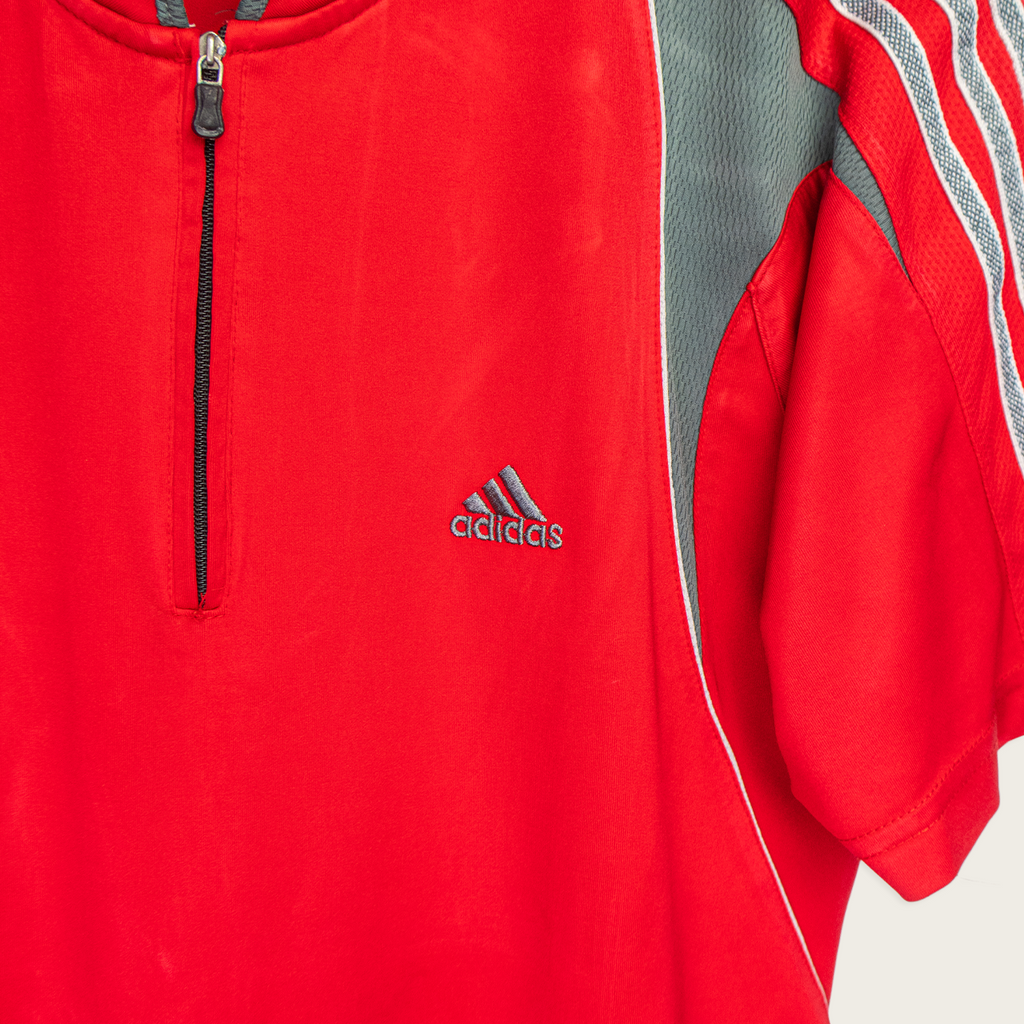 00s Adidas 1/4-Zip Jersey T-Shirt - M