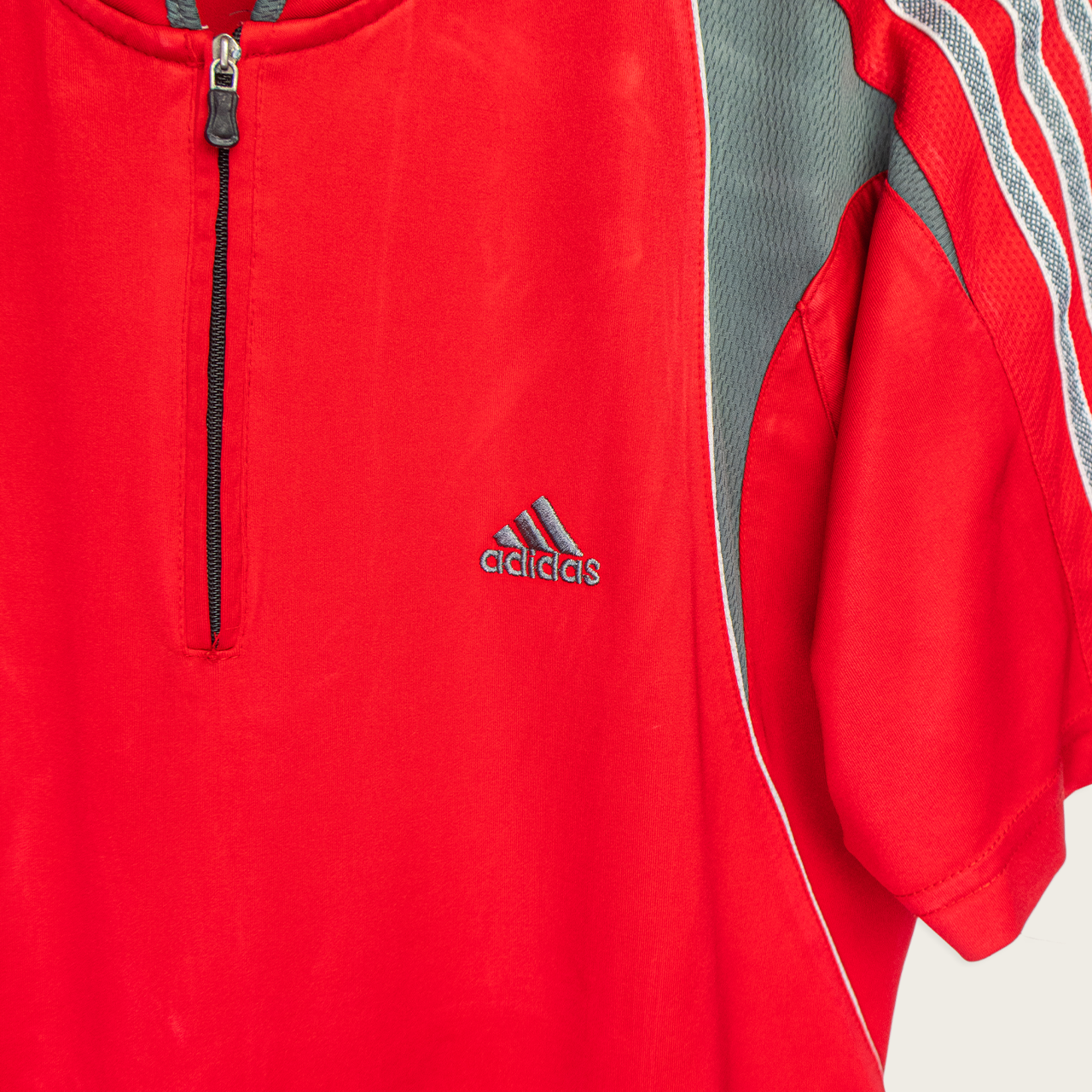 00s Adidas 1/4-Zip Jersey T-Shirt - M