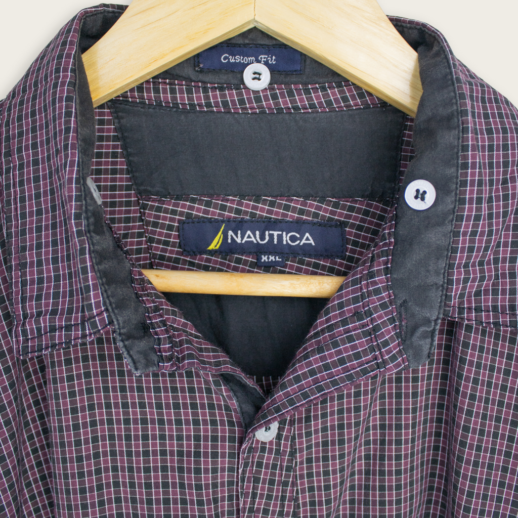 VINTAGE LONG-SLEEVE NAUTICA BUTTON-UP SHIRT - XXL