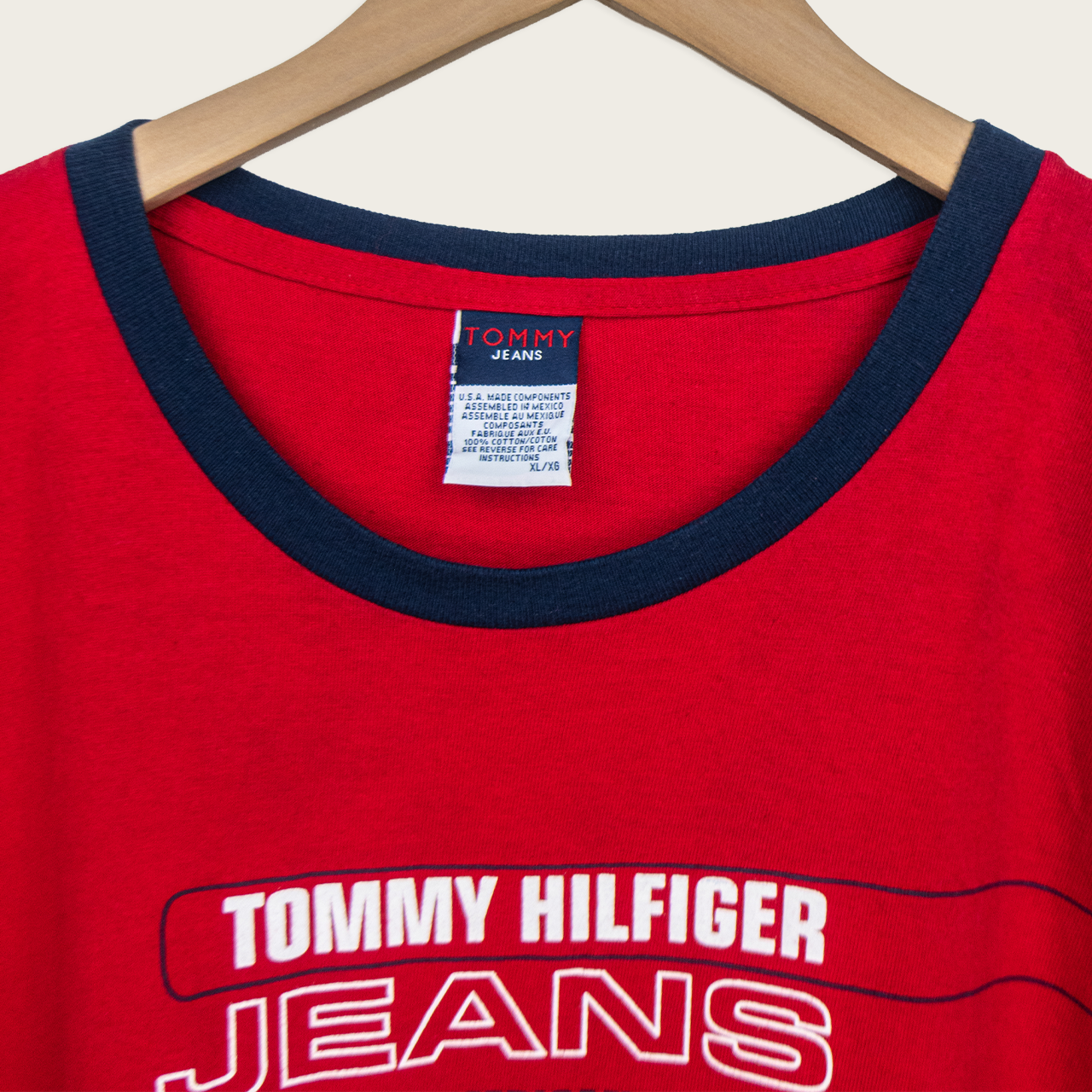 90s Tommy Jeans Graphic Long-Sleeve T-Shirt - L/XL