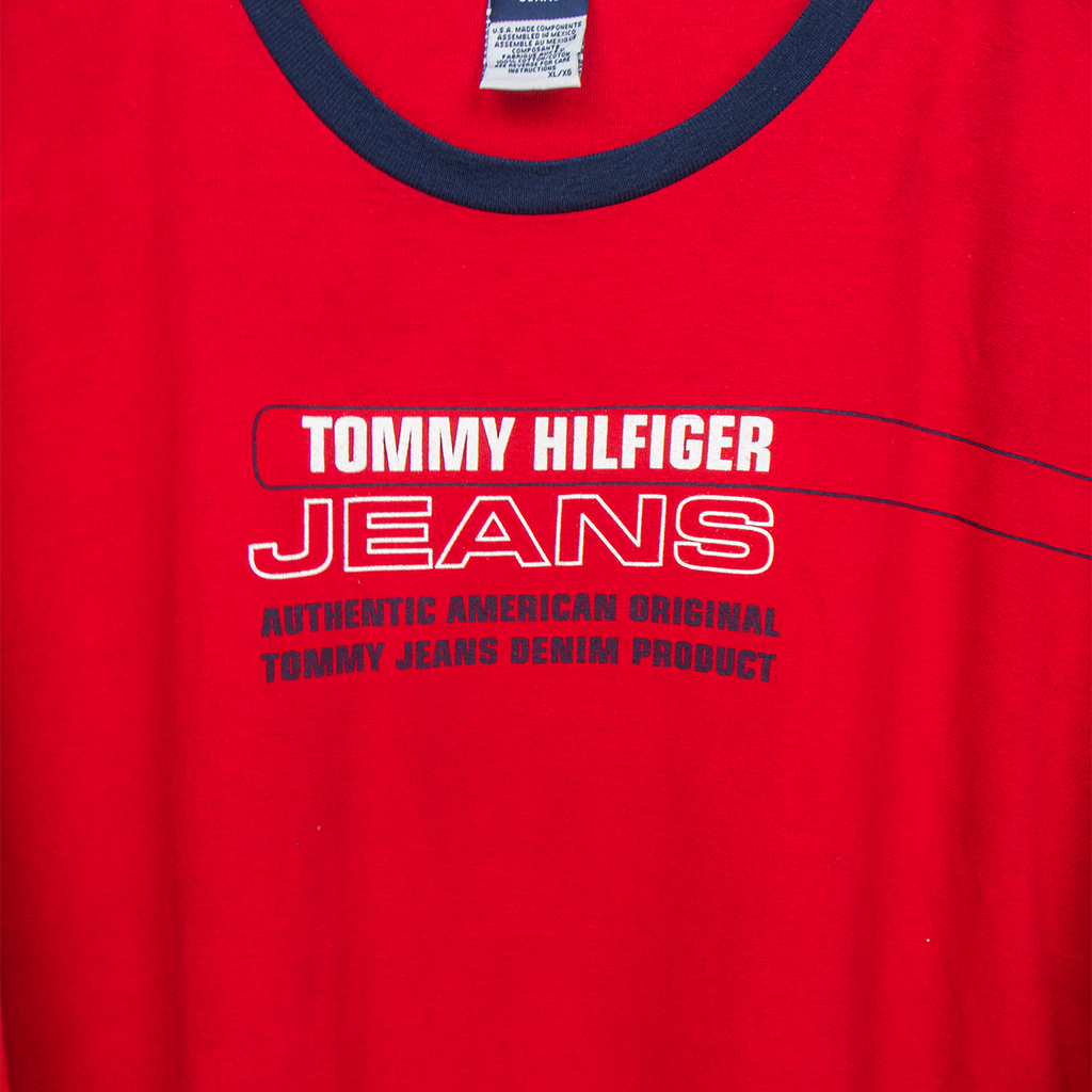 90s Tommy Jeans Graphic Long-Sleeve T-Shirt - L/XL