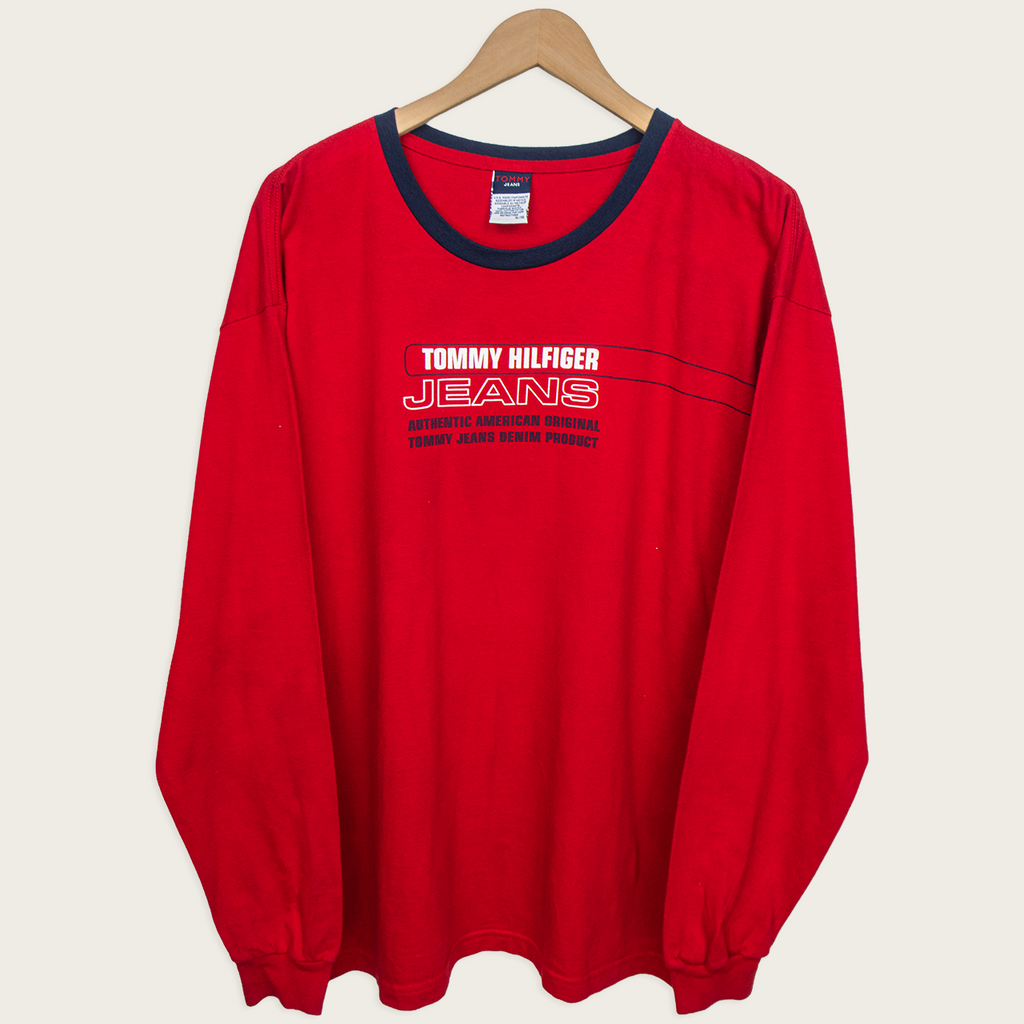 90s Tommy Jeans Graphic Long-Sleeve T-Shirt - L/XL
