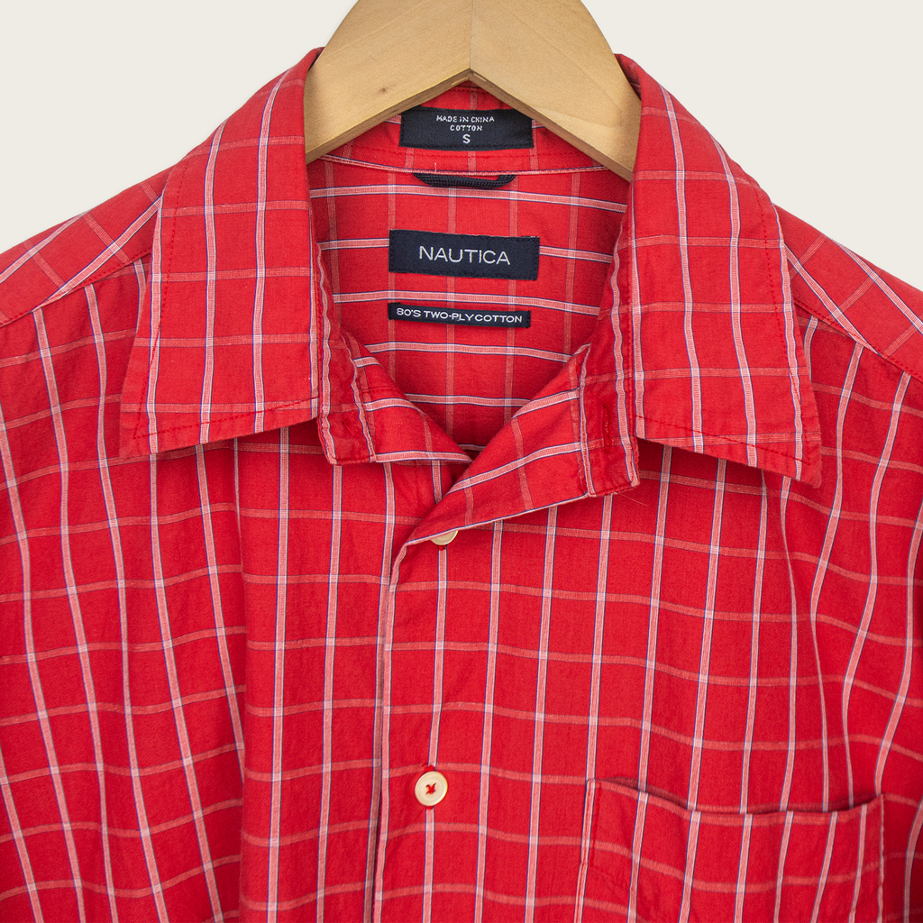 00s Nautica Check Button-Up Shirt - S/M