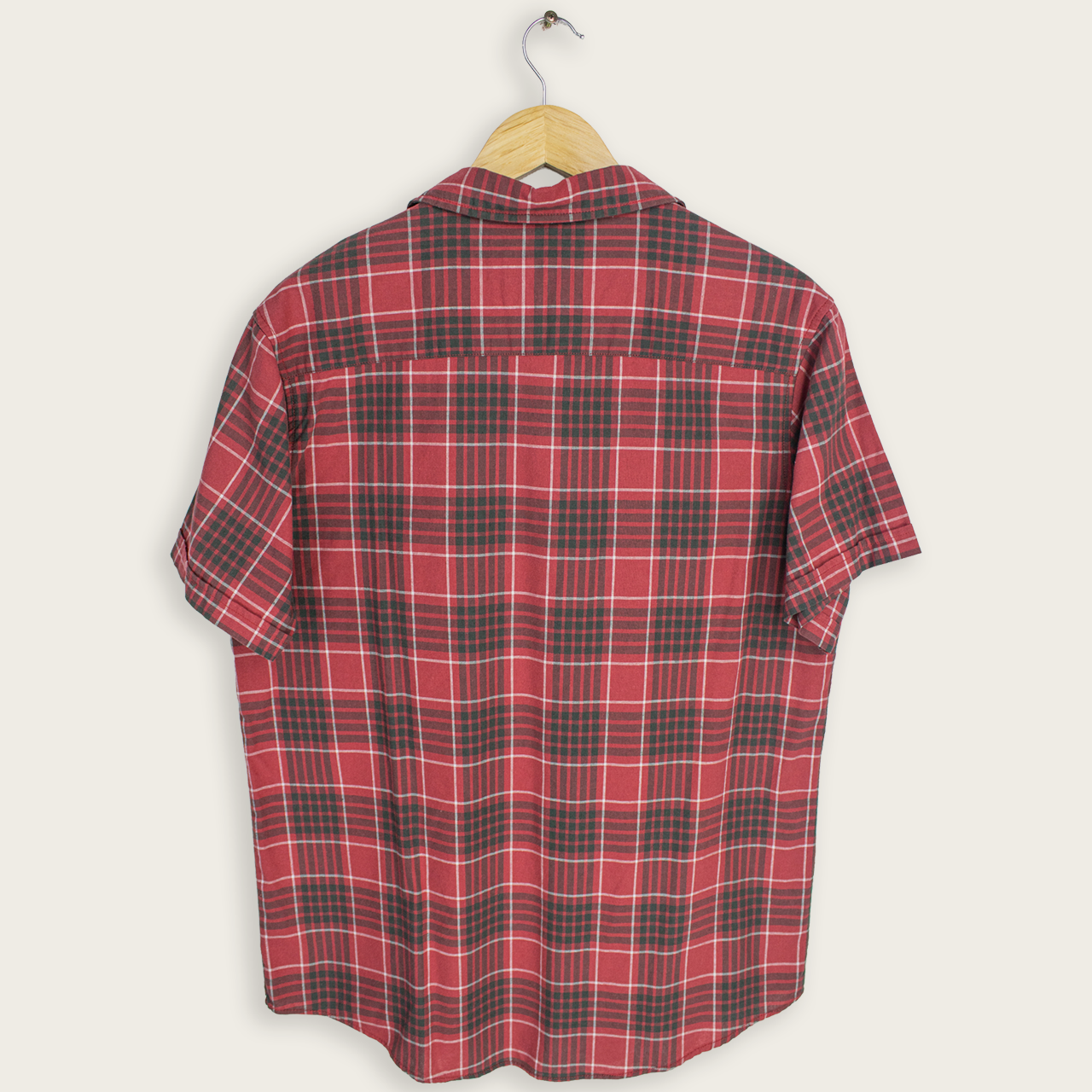 VINTAGE PIPING HOT BUTTON-UP SHIRT - L