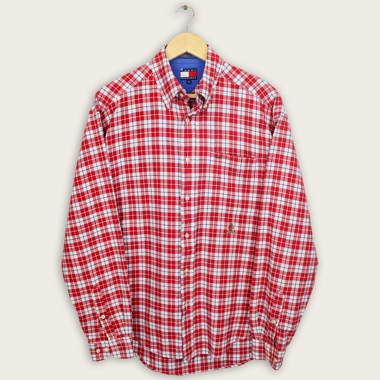 VINTAGE LONG-SLEEVE TOMMY HILFIGER BUTTON-UP SHIRT - M