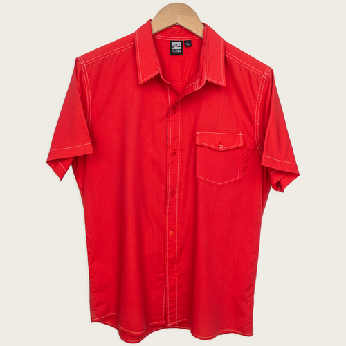 00s Rusty Contrast Stitch Button-Up Shirt - M/L