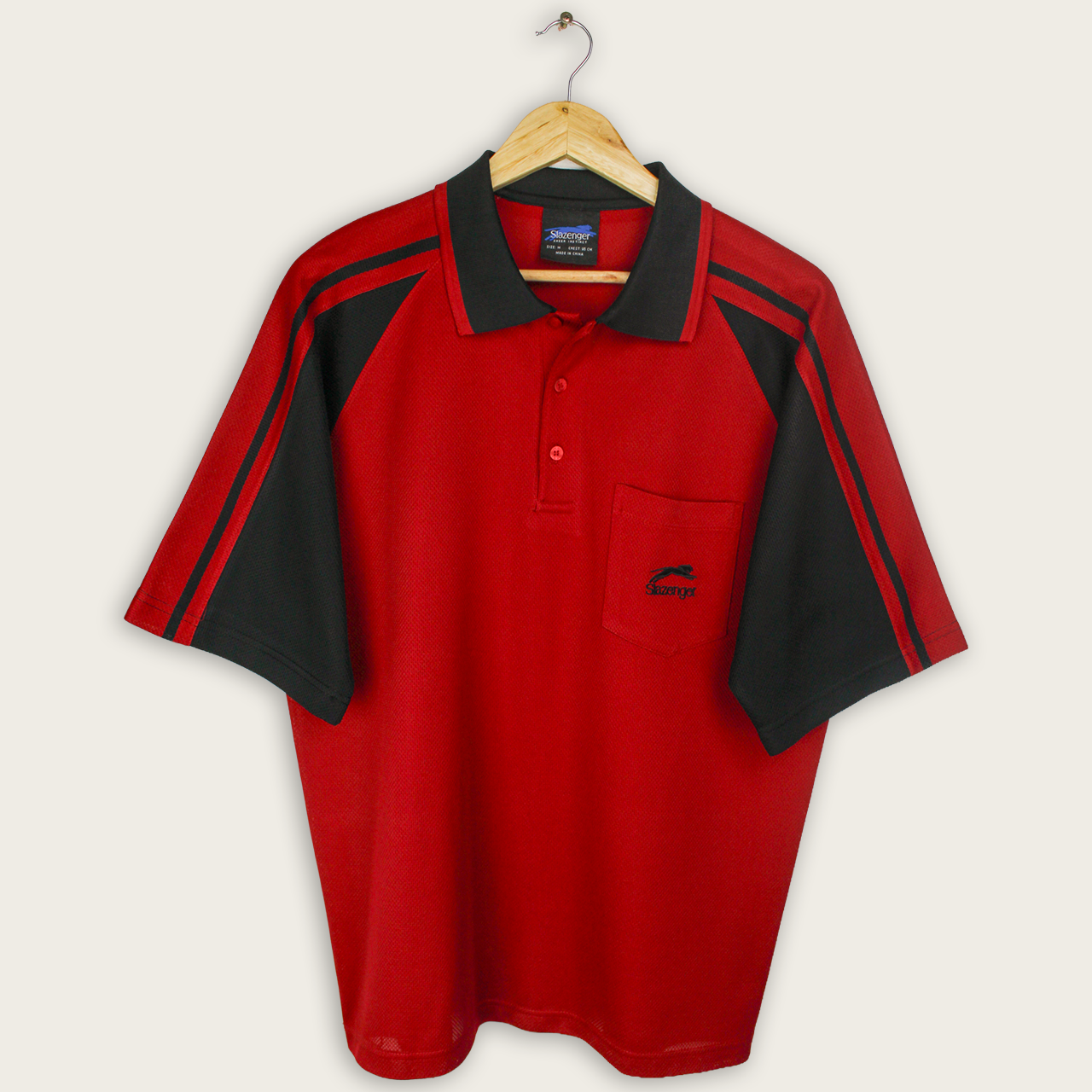 VINTAGE SLAZENGER POLO SHIRT - M
