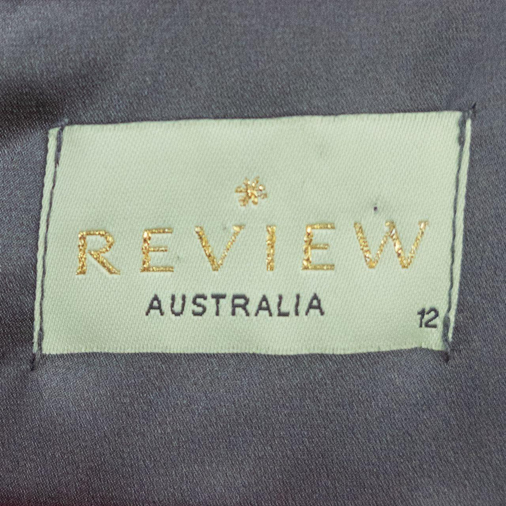 Review Australia Midi Dress - Pleated Contrast Bodice - Size 12