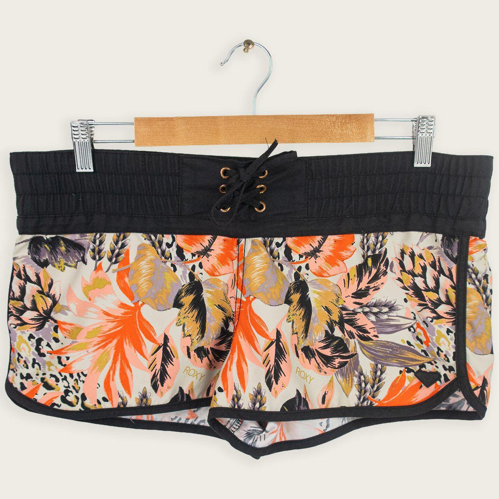 Y2K Roxy Mini Board Shorts - Floral Print - Size 12