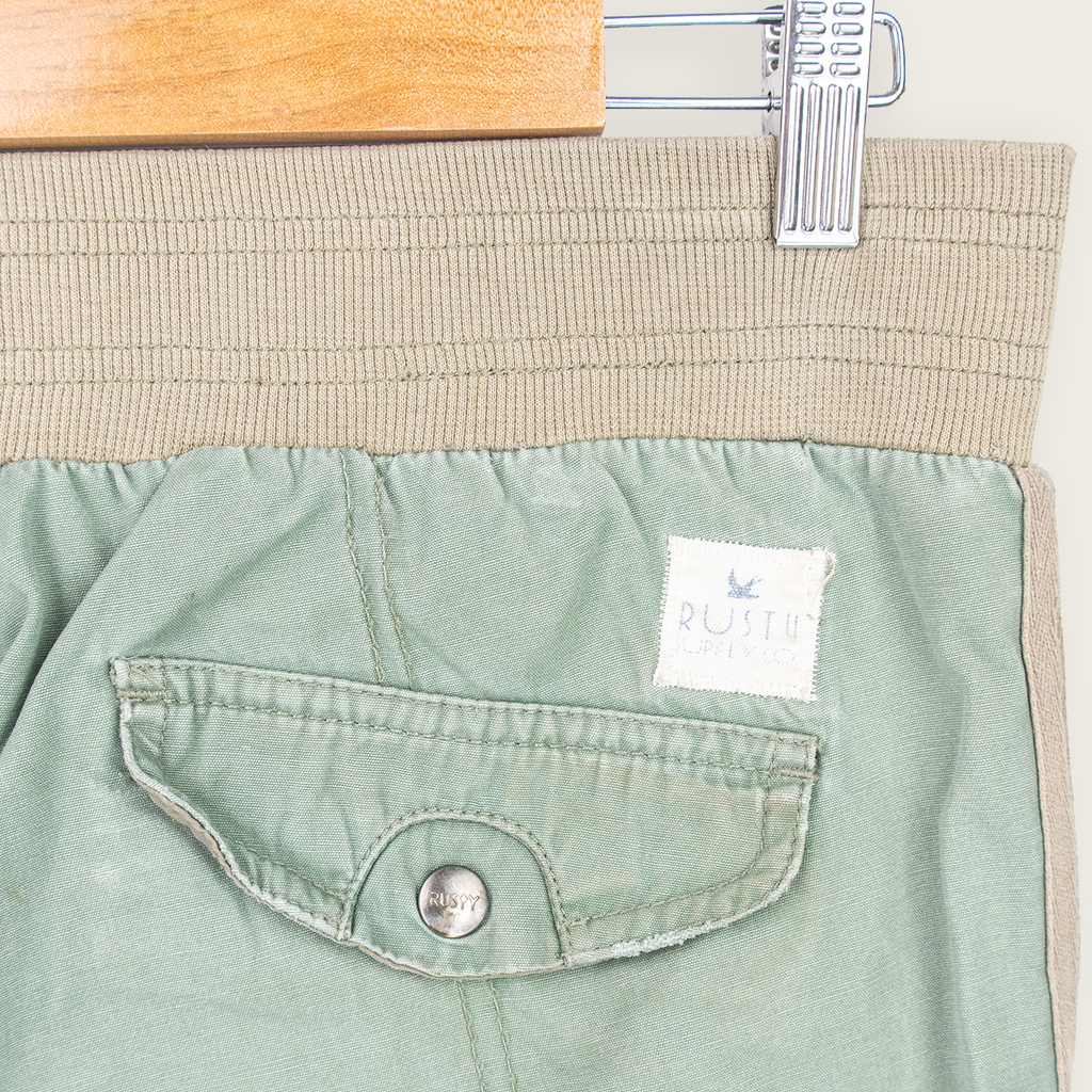 Y2K Rusty Cargo Shorts - Washed Green - Size 10