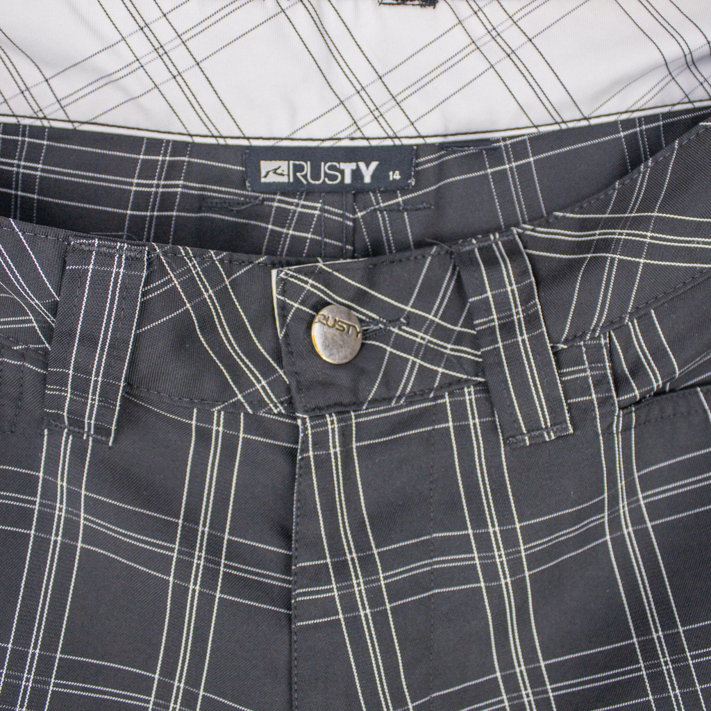 Y2K Rusty Shorts - Black Check - Size 8