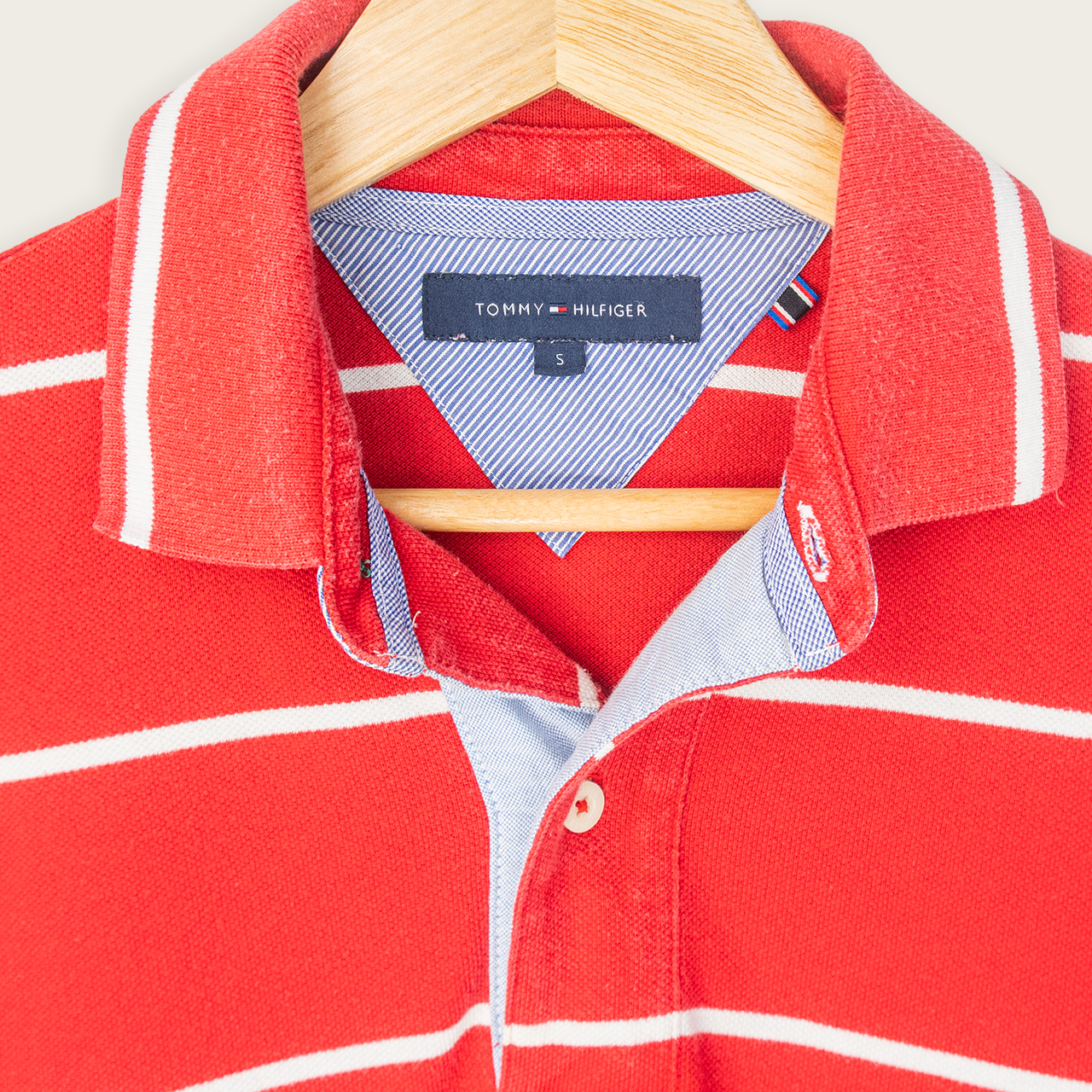 TOMMY HILFIGER STRIPED POLO SHIRT - S