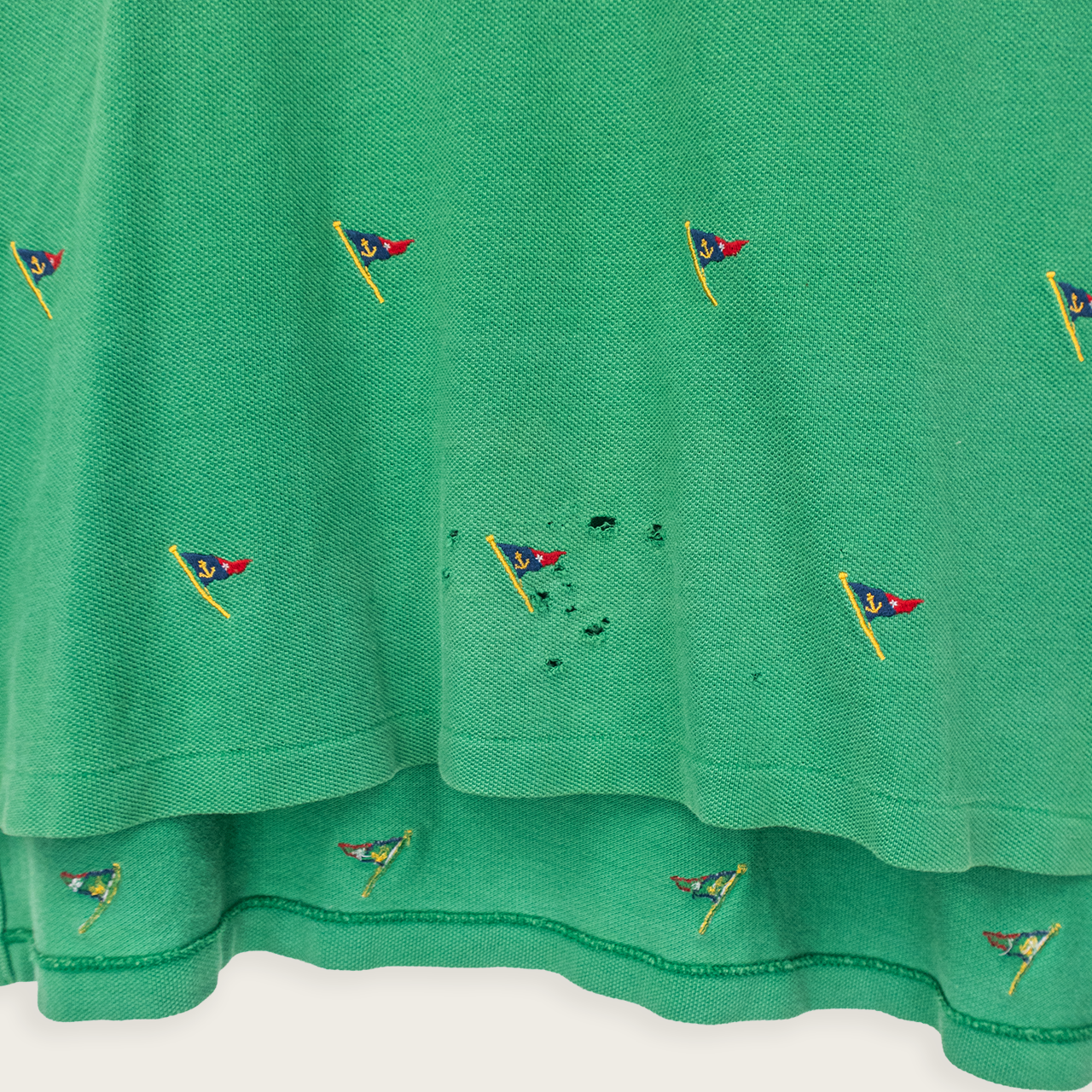 2000's Green Sail-Embroidered Premium POLO RALPH LAUREN Casual Preppy Streetwear Polo Shirt - S