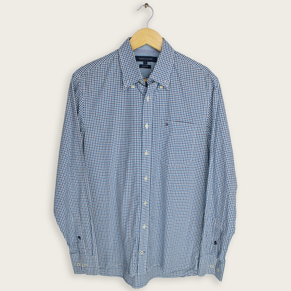 VINTAGE LONG-SLEEVE TOMMY HILFIGER BUTTON-UP SHIRT - S