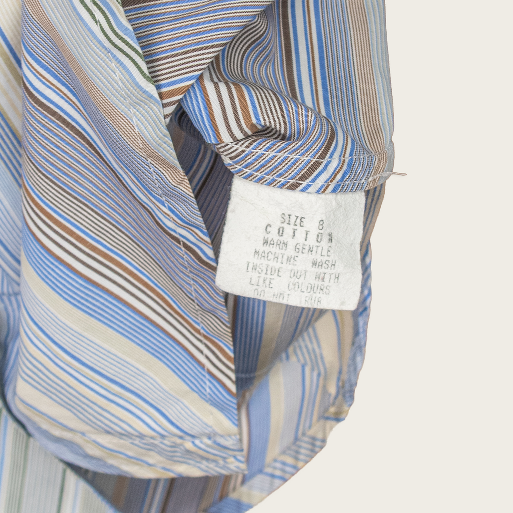 Y2K Sportscraft Striped Shirt - Blue Multicolour - Size 8