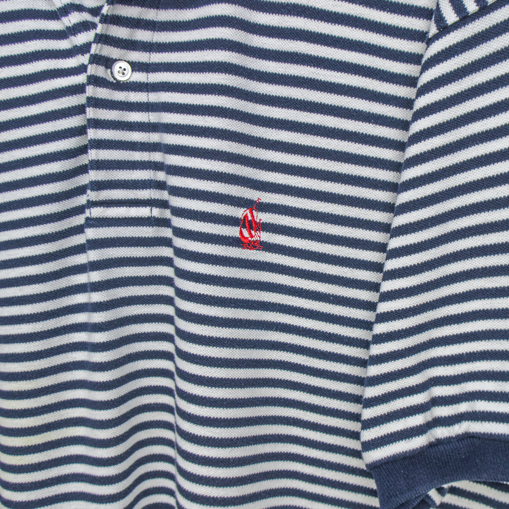 90s Nautica Striped Polo Shirt - XL/XXL