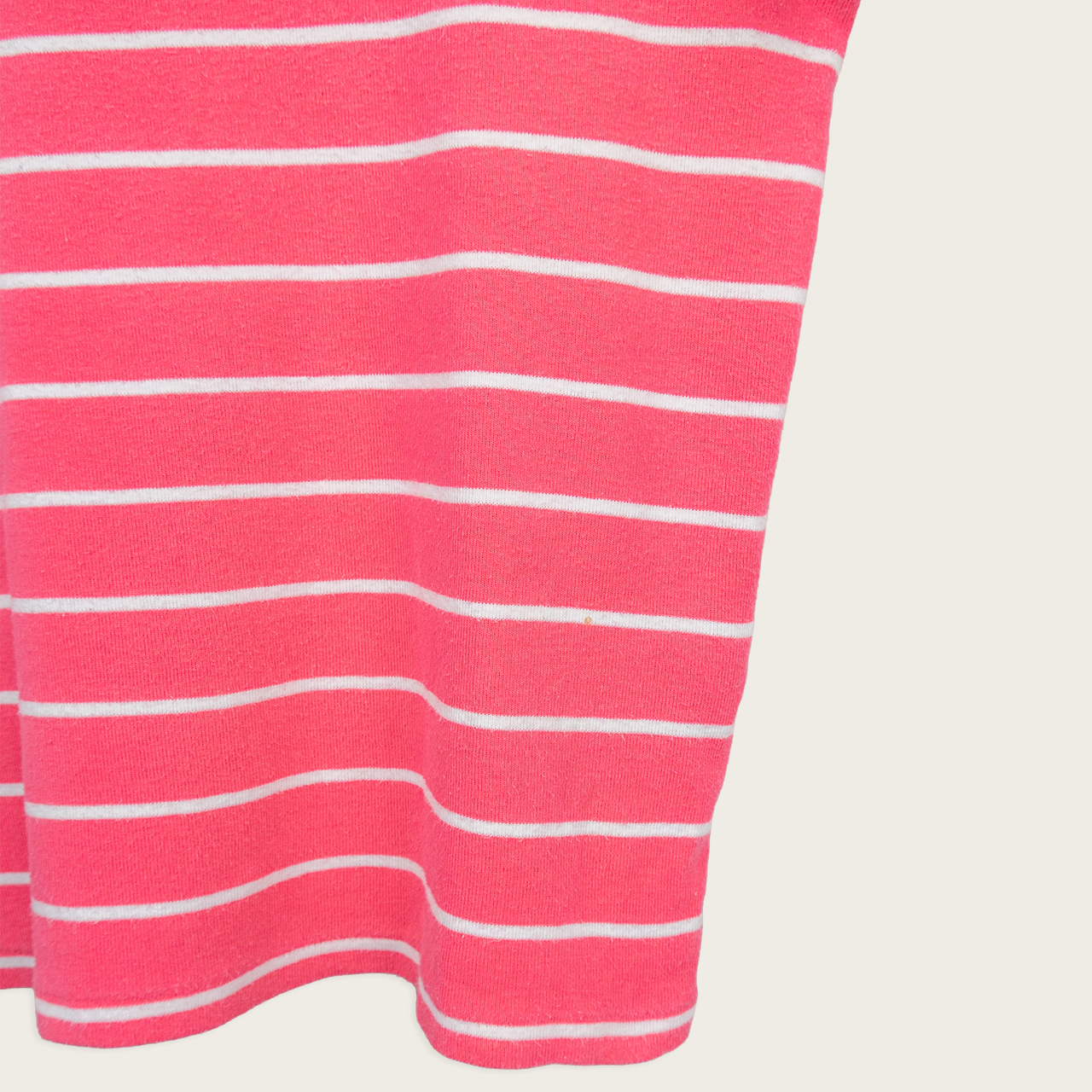 Vintage Ralph Lauren Sport Striped Tee - Pink White Logo - Size L