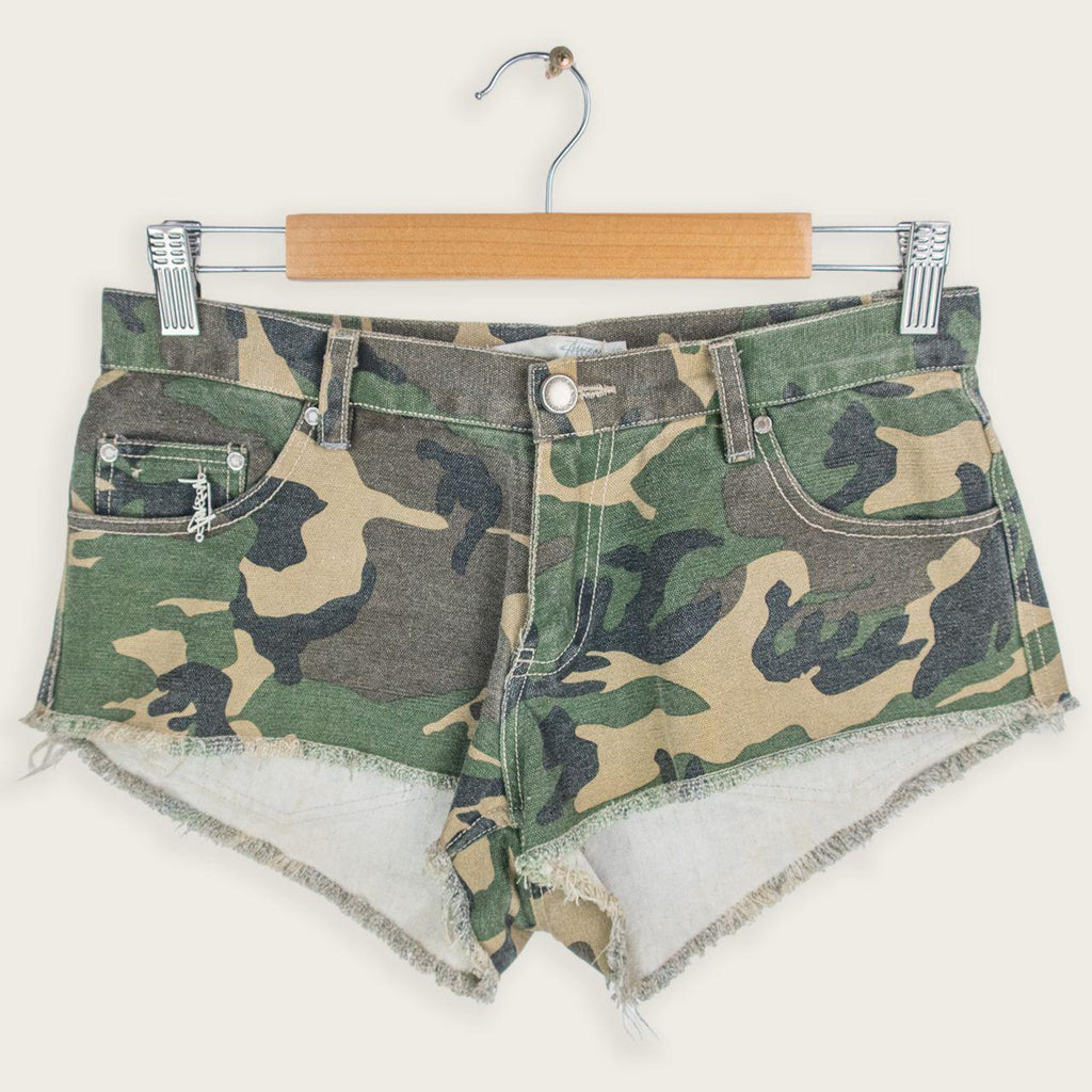 Stussy Micro Shorts - Camo Print - Size 8