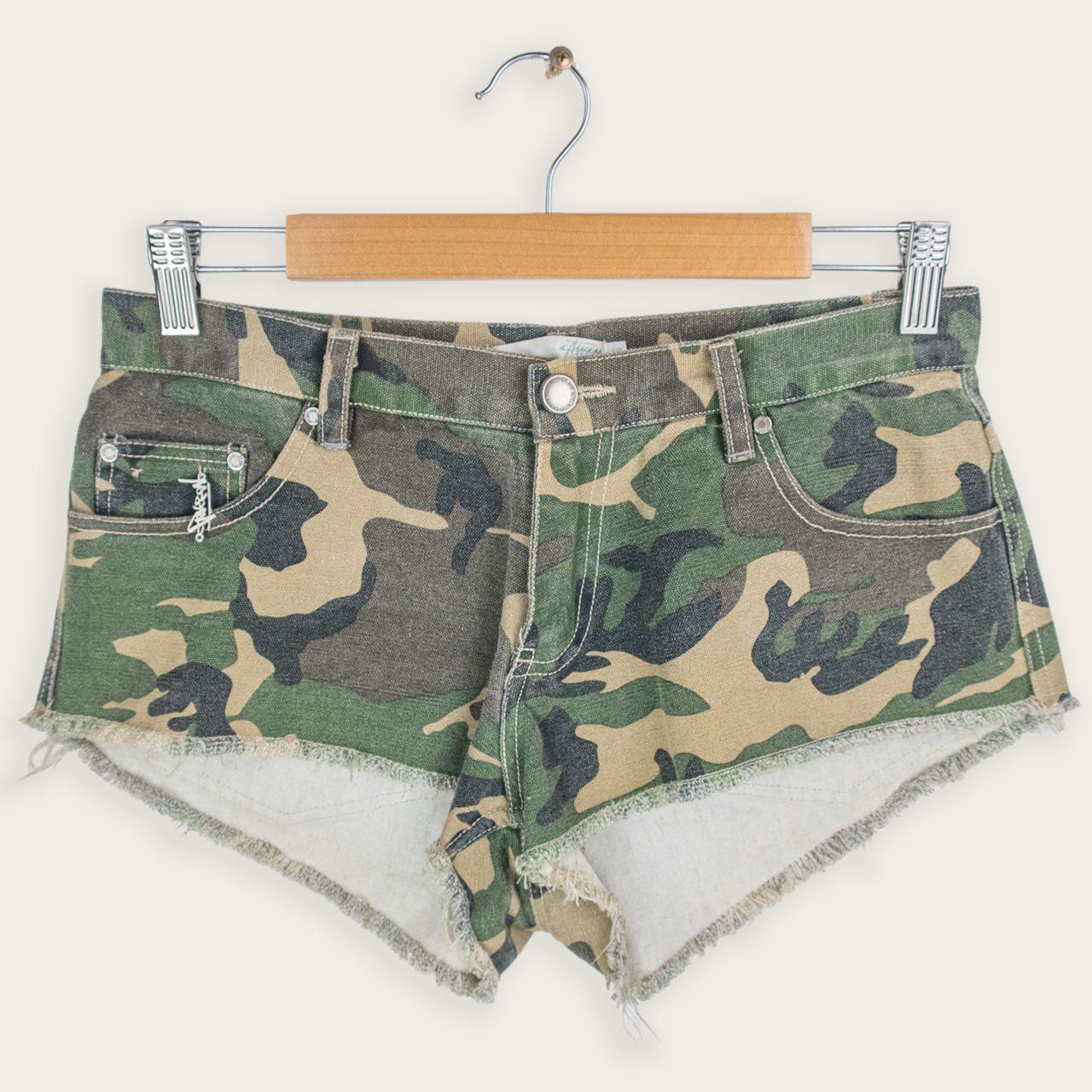 Stussy Micro Shorts - Camo Print - Size 8