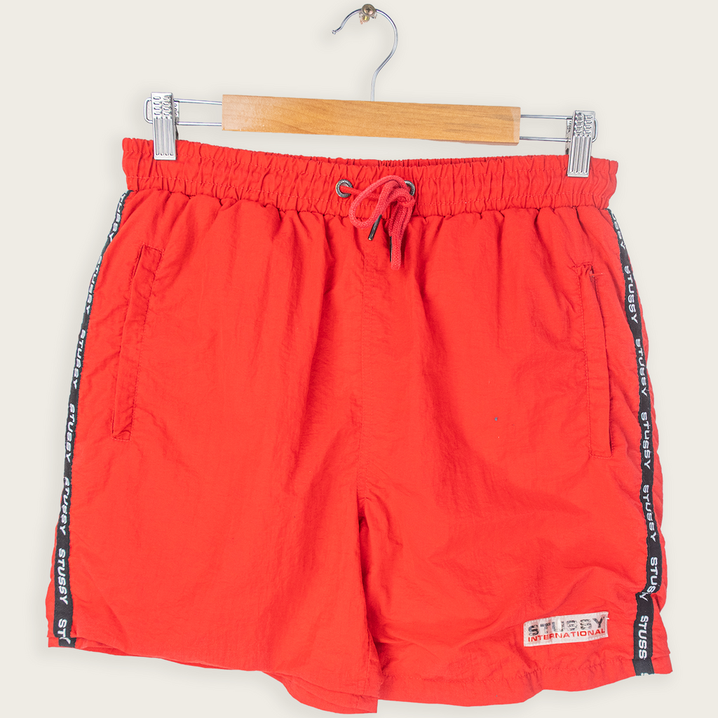 00's STÜSSY ADJUSTABLE MESH-LINED TRACK SHORTS - 30"