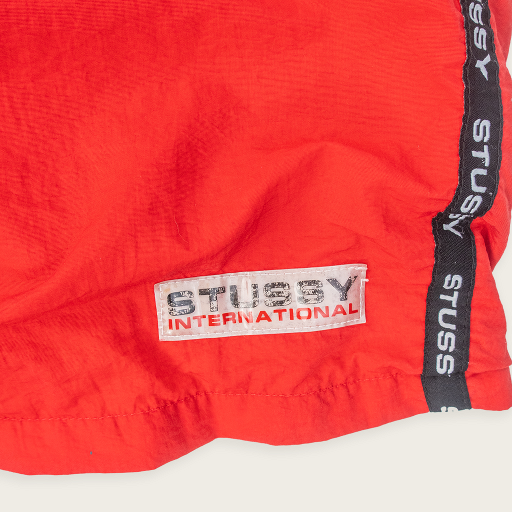 00's STÜSSY ADJUSTABLE MESH-LINED TRACK SHORTS - 30"