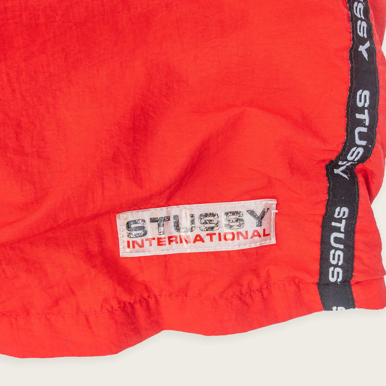 00's STÜSSY ADJUSTABLE MESH-LINED TRACK SHORTS - 30"