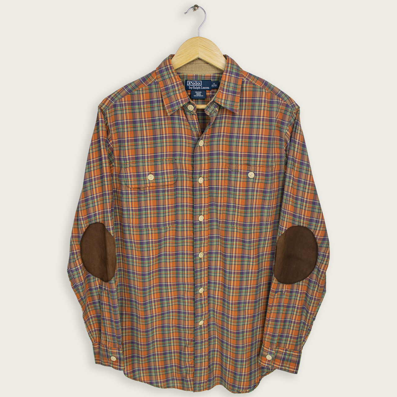 VINTAGE LONG-SLEEVE RALPH LAUREN BUTTON-UP SHIRT - M