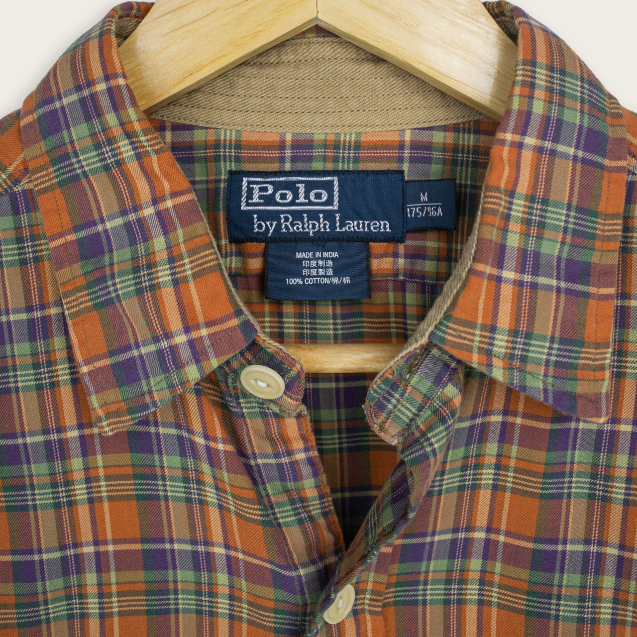 VINTAGE LONG-SLEEVE RALPH LAUREN BUTTON-UP SHIRT - M