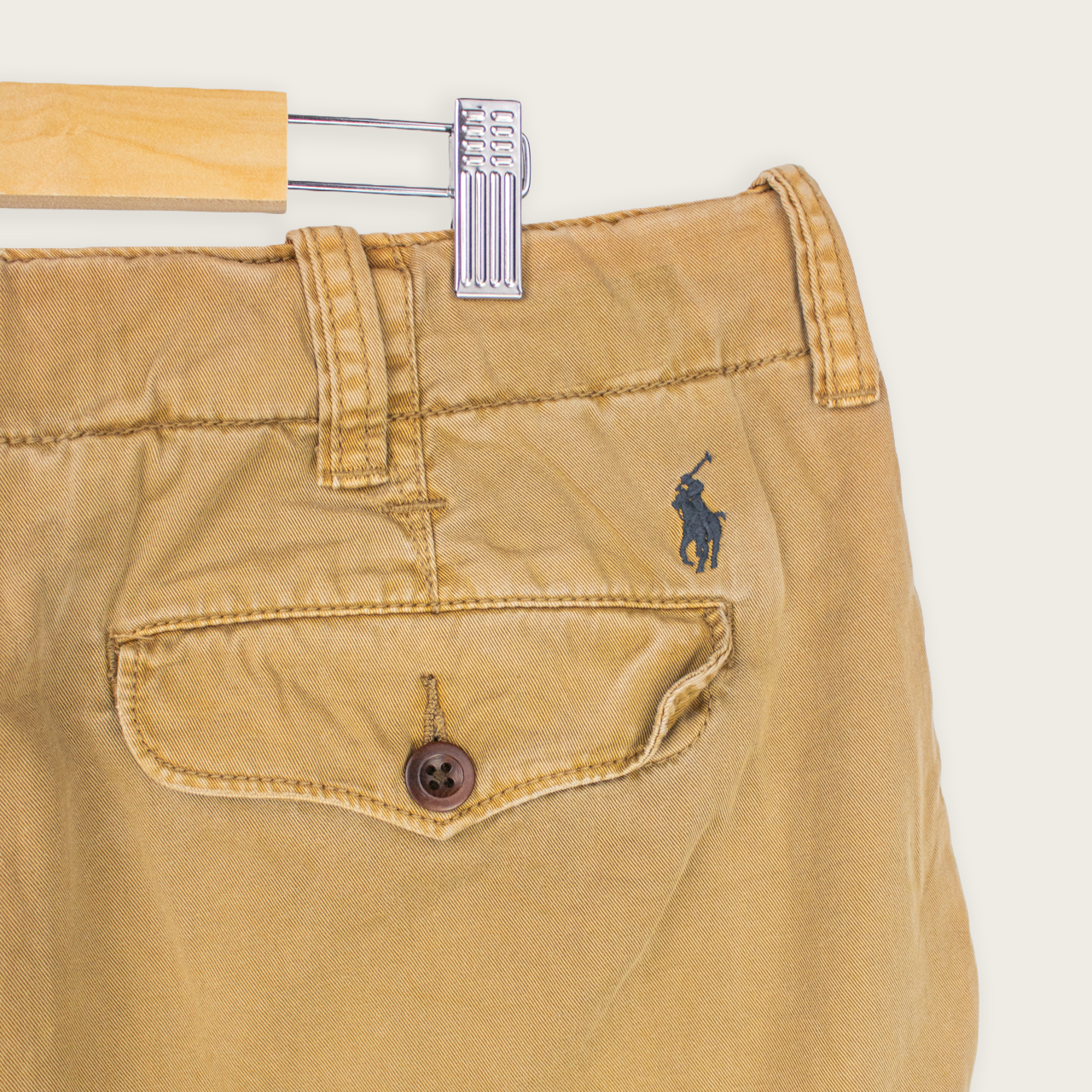 90's RALPH LAUREN ADJUSTABLE CHINO SHORTS - 38"