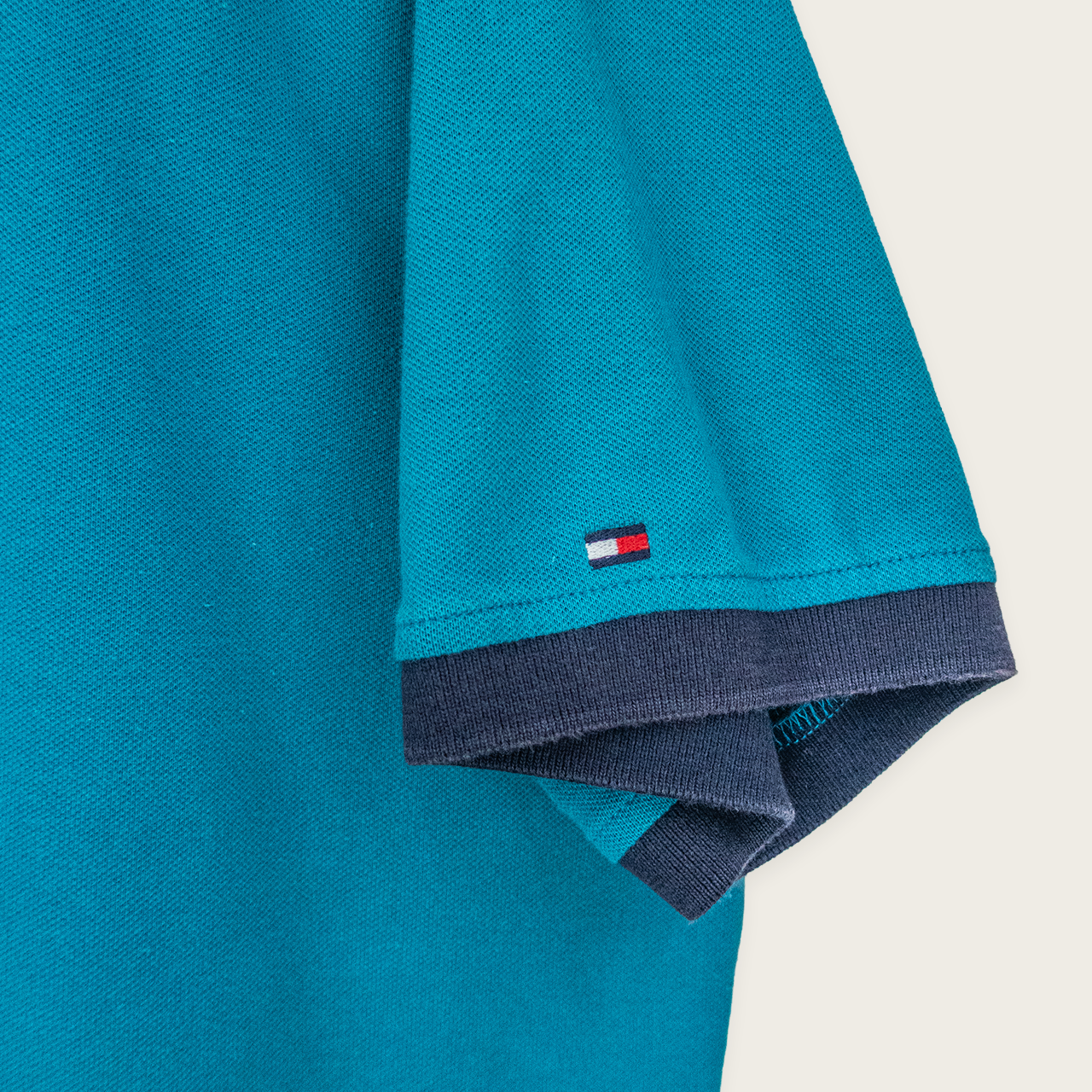 Teal Premium TOMMY HILFIGER Casual Preppy Streetwear Polo Shirt - XL