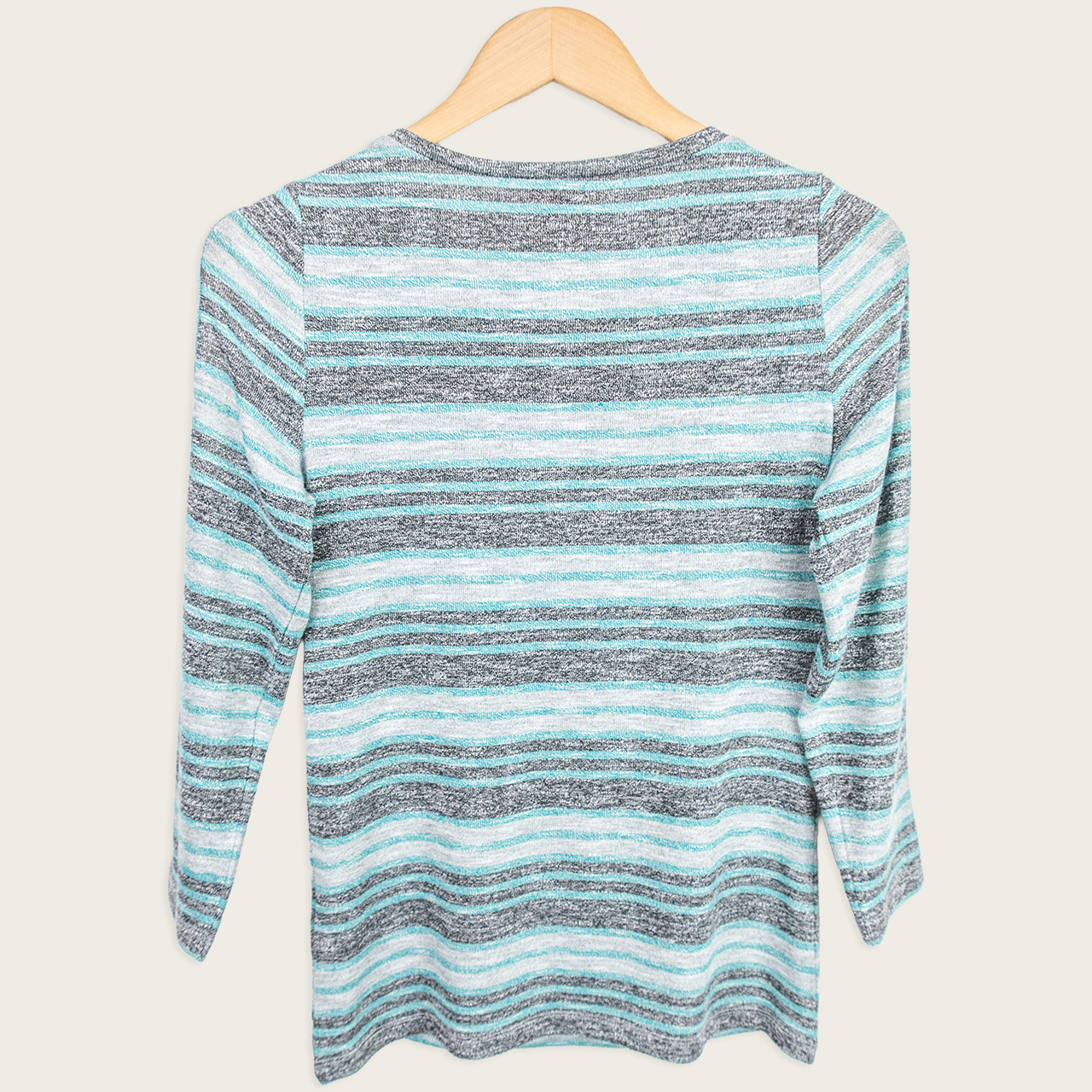 Y2K Together Striped Cut-Out Top - Blue/Grey - Size 10