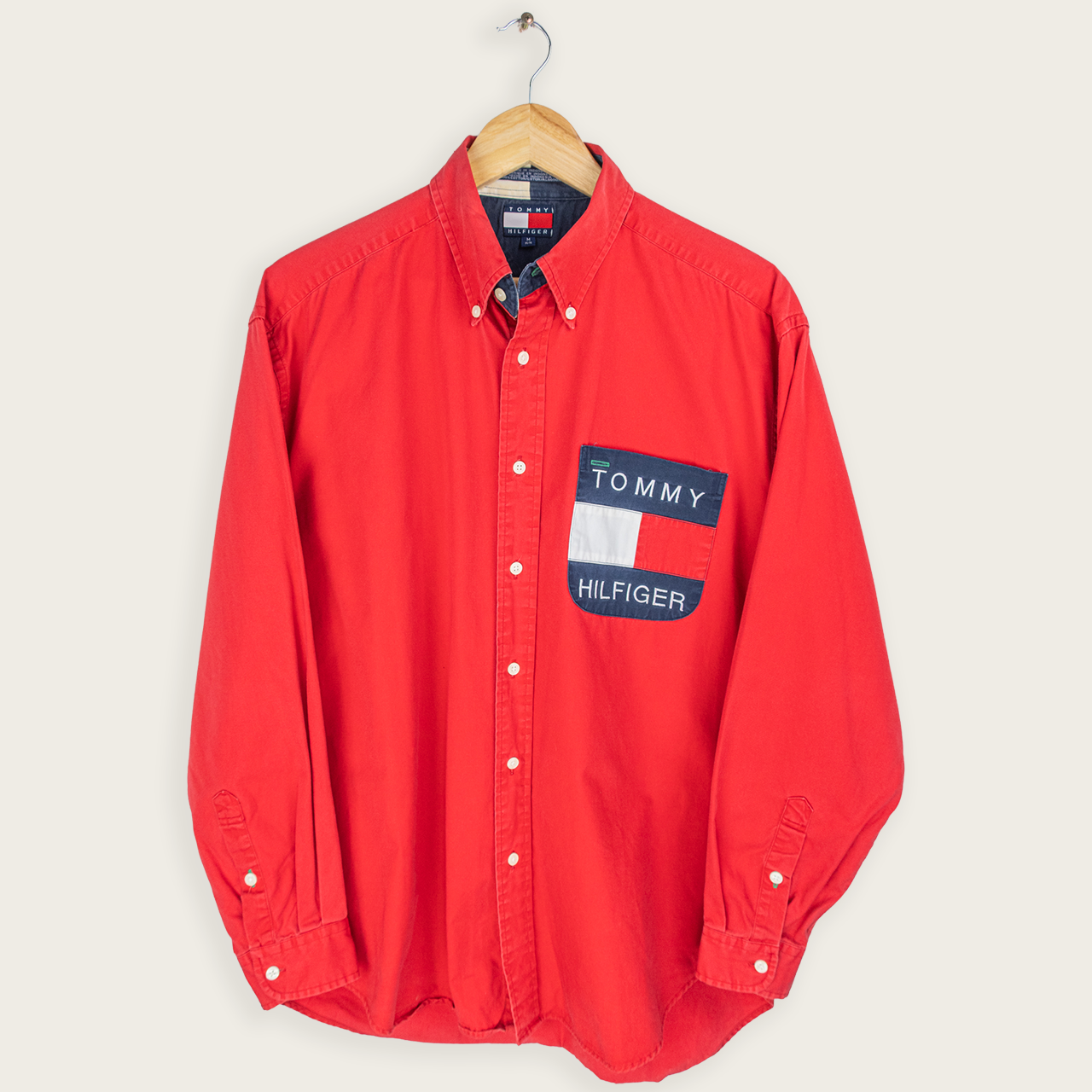 90's TOMMY HILFIGER BUTTON-UP SHIRT - M
