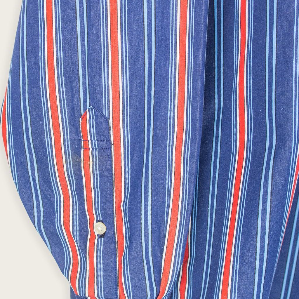 00's TOMMY HILFIGER PINSTRIPED BUTTON-UP SHIRT - M