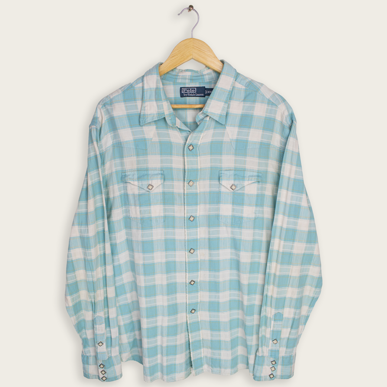 VINTAGE LONG-SLEEVE RALPH LAUREN BUTTON-UP SHIRT - XXL