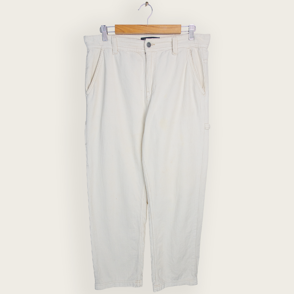 White COTTON ON Casual Streetwear/Indie/Skater Corduroy Carpenter Pants - 32"