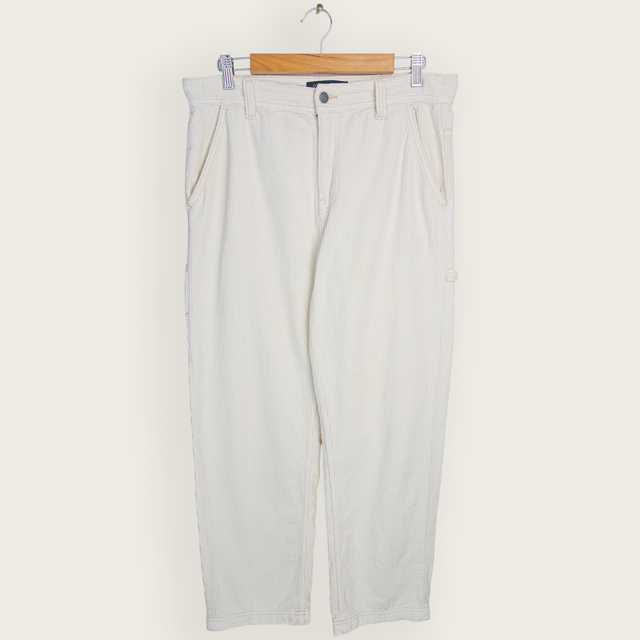 White COTTON ON Casual Streetwear/Indie/Skater Corduroy Carpenter Pants - 32"
